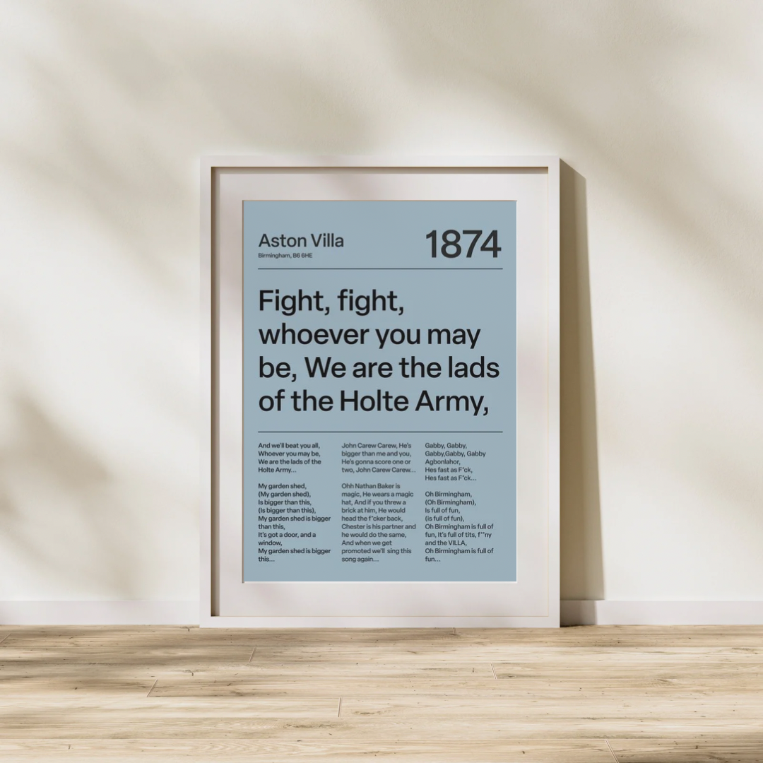 "The Lads of Holter Army" Aston Villa F.C. Art Print (Blue)