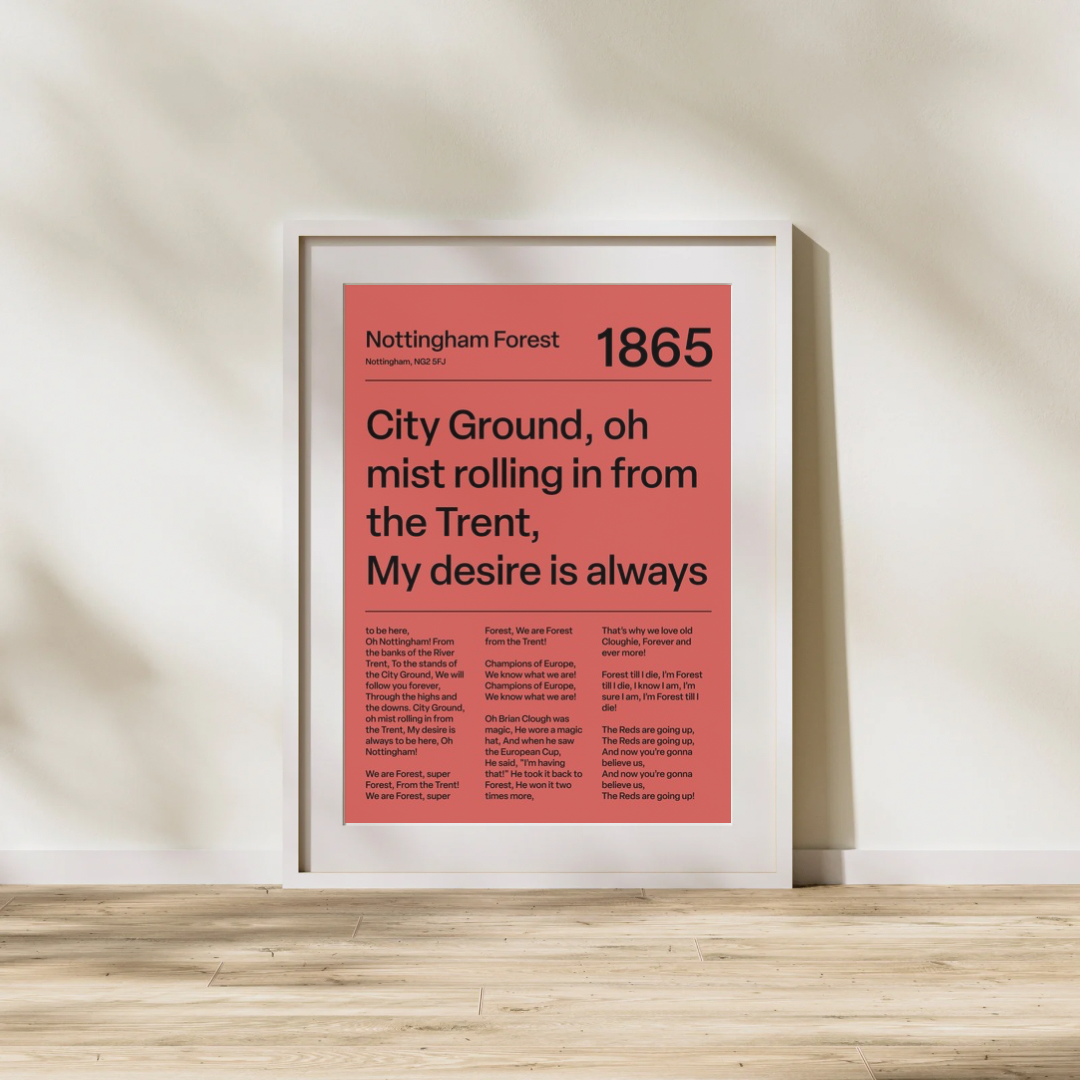 "Mull of Kintyre" Nottingham Forest F.C. Art Print (Red)