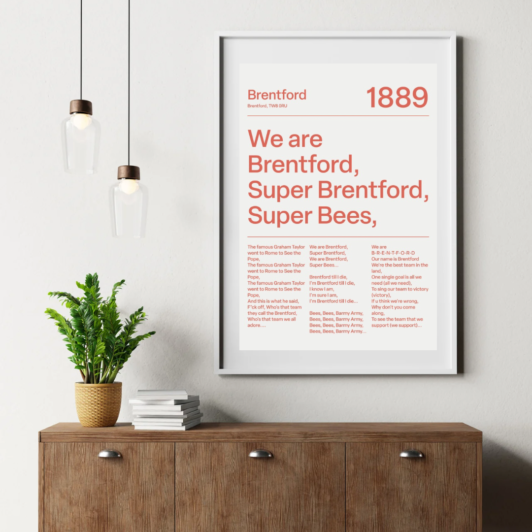 "We are Brentford..." Brentford F.C. Art Print (White)