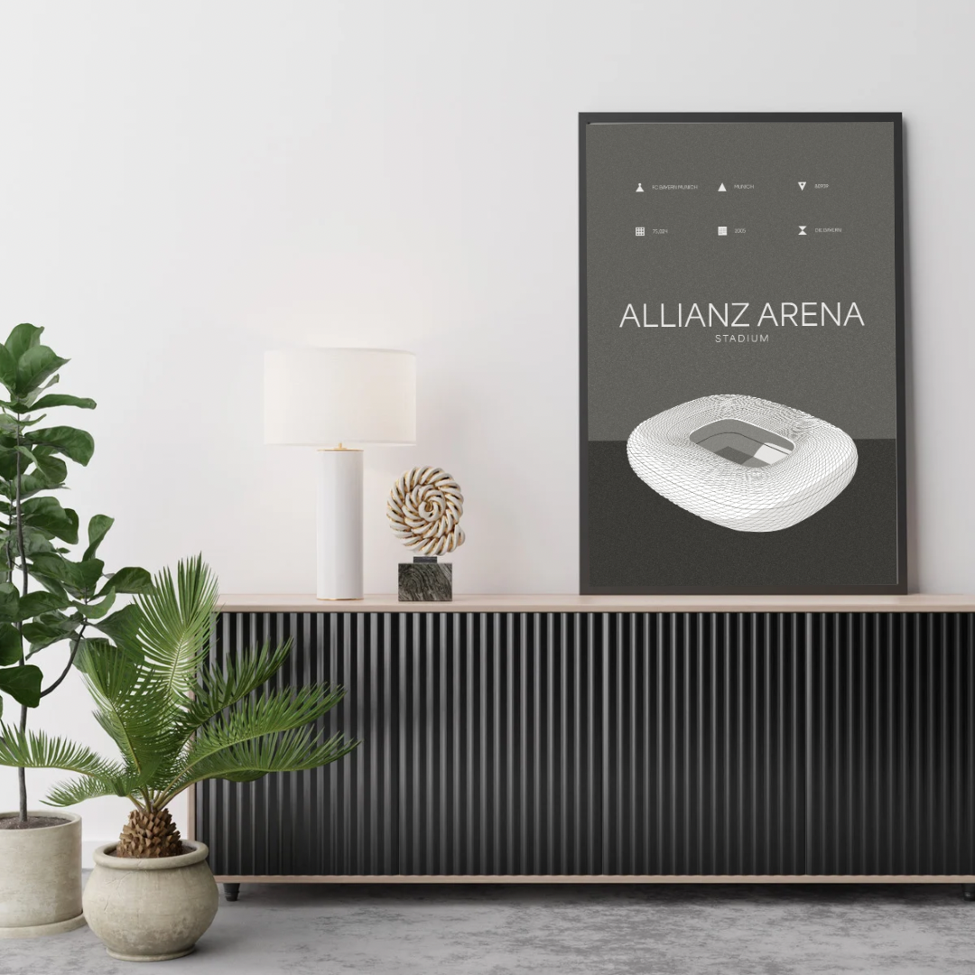 Allianz Arena - Bayern Munich Black & White Art Print