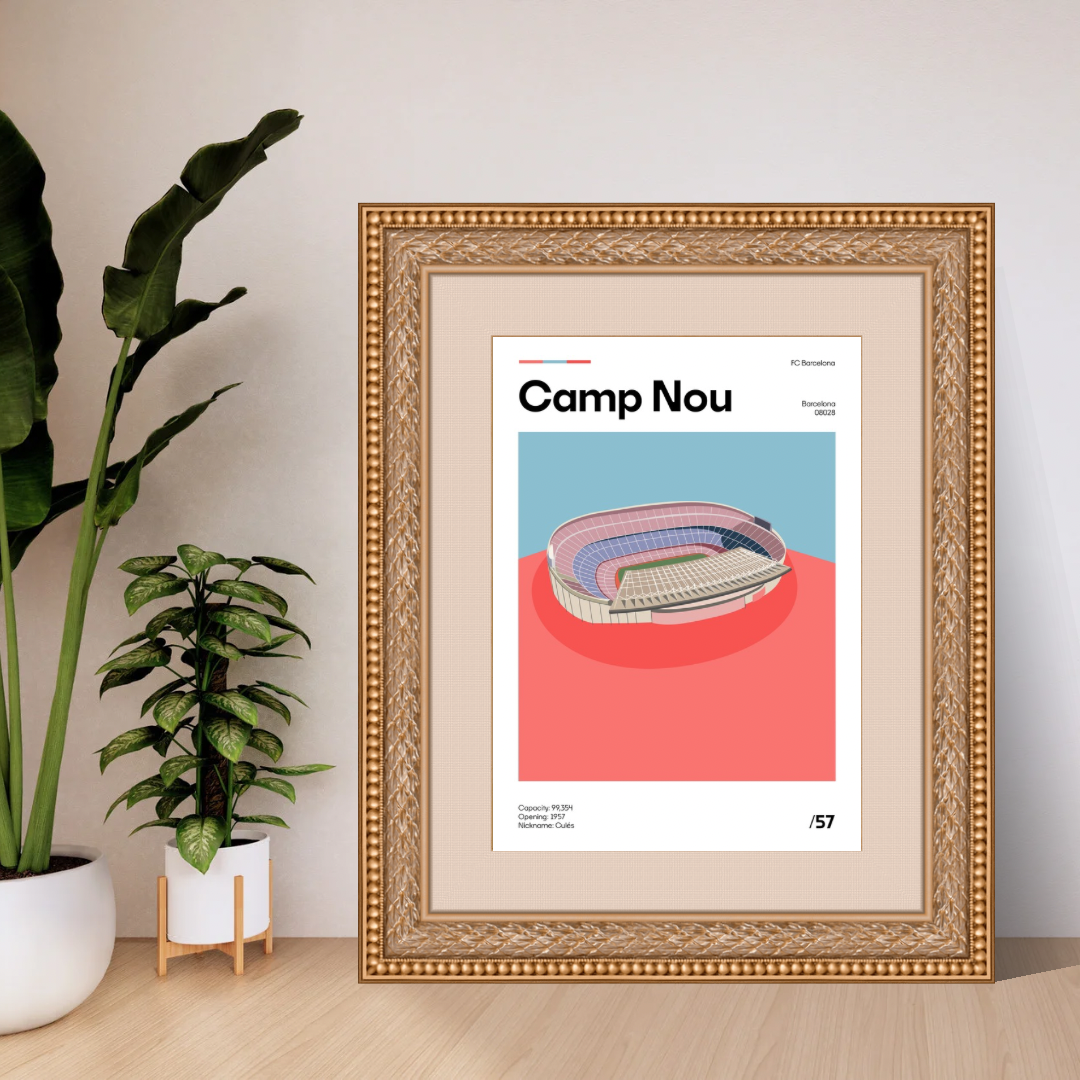 Camp Nou - Barcelona CF Minimalistic Art Print