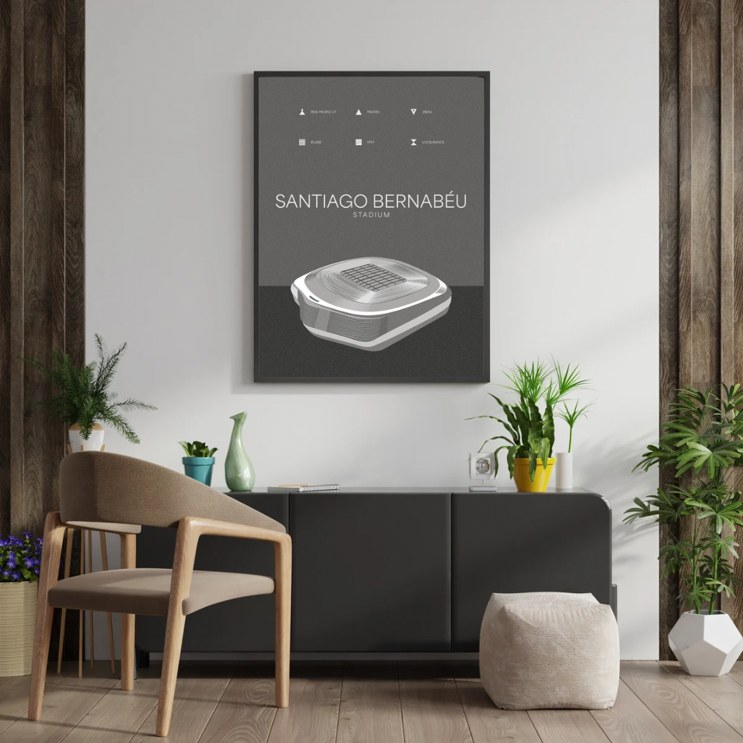 Santiago Bernabeu - Real Madrid CF Black & White Art Print