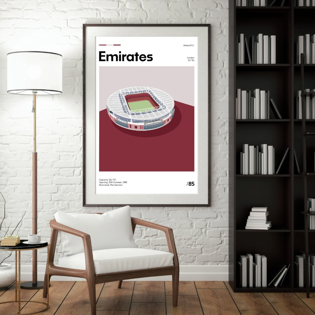 Emirates Stadium - Arsenal FC Minimalistic Art Print