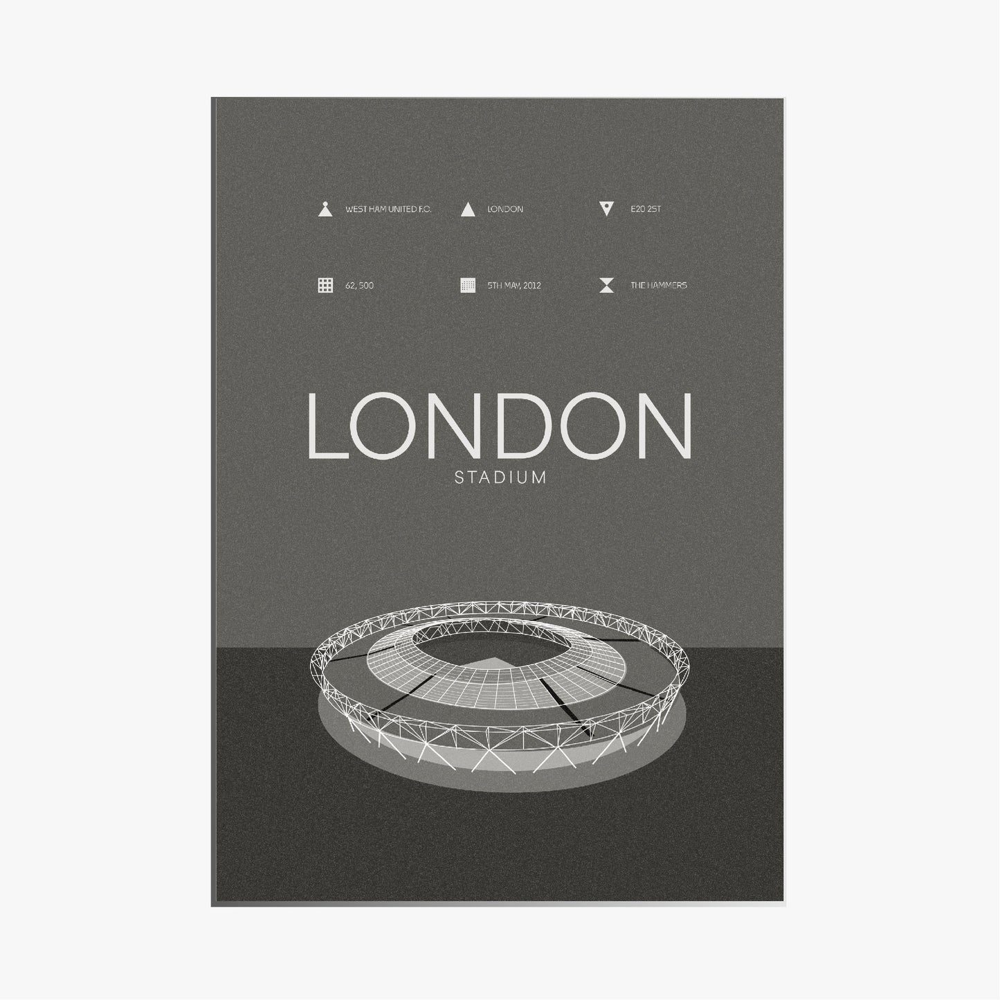 London Stadium - West Ham FC Black & White Art Print
