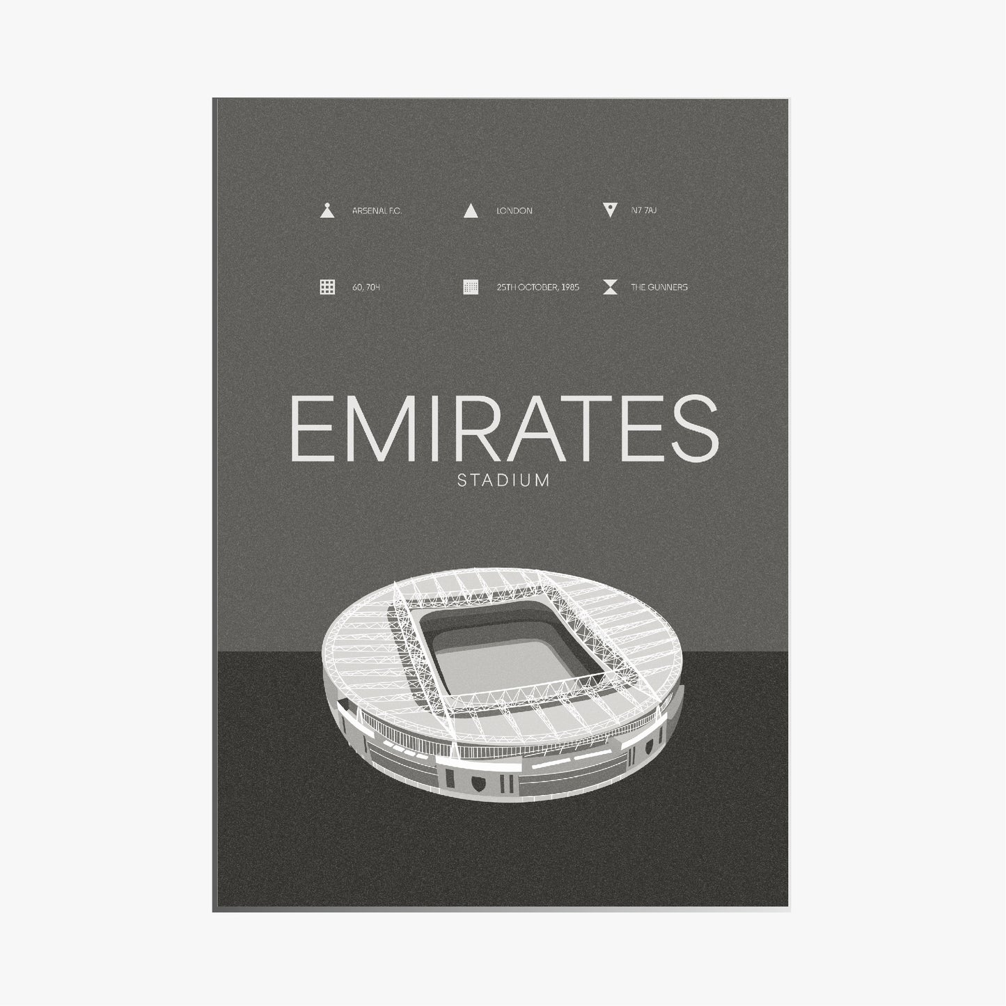 Emirates Stadium - Arsenal FC Black & White Art Print