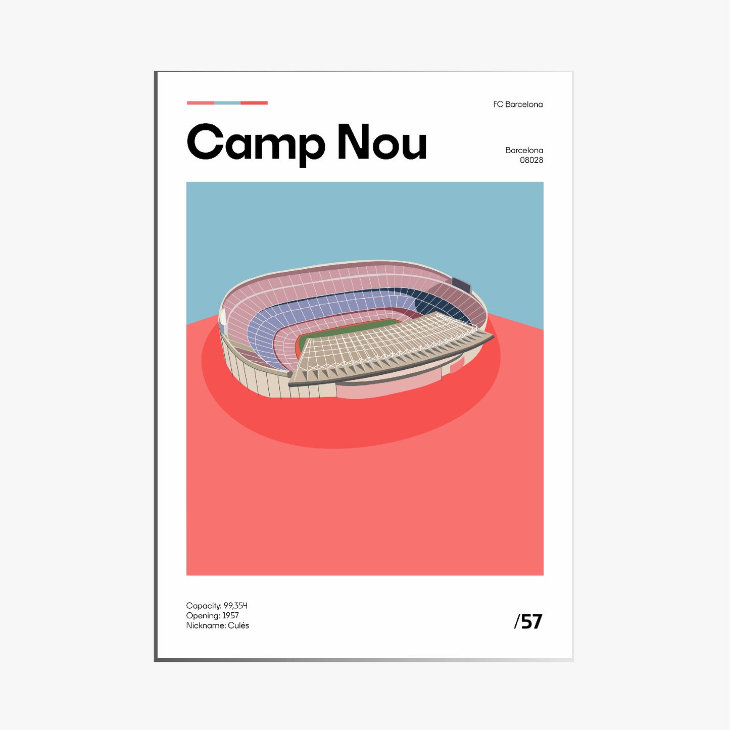 Camp Nou - Barcelona CF Minimalistic Art Print