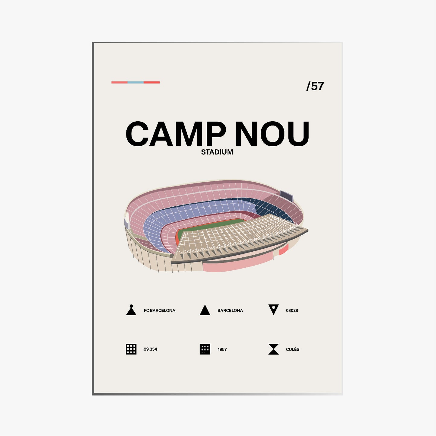 Camp Nou - Barcelona CF Simple Art Print