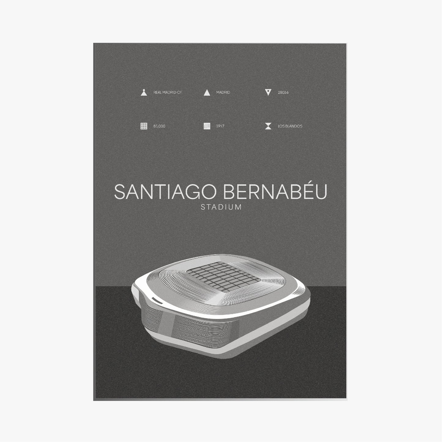 Santiago Bernabeu - Real Madrid CF Black & White Art Print