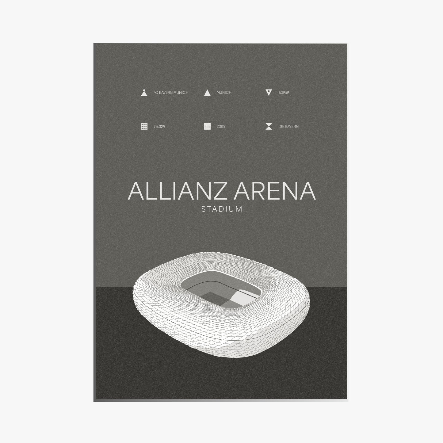 Allianz Arena - Bayern Munich Black & White Art Print
