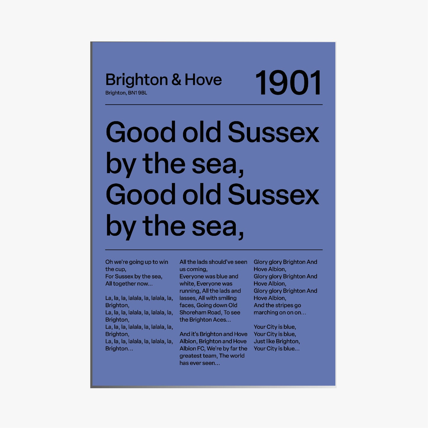 "Sussex by the Sea" Brighton & Hove Albion Art Print (Blue)