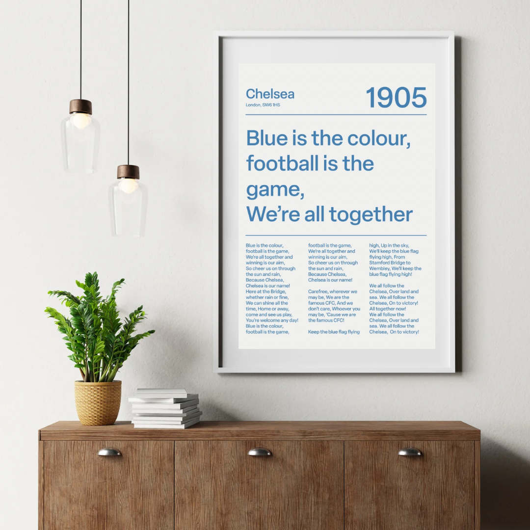 CHELSEA F.C. CHANTS PRINT (WHITE)