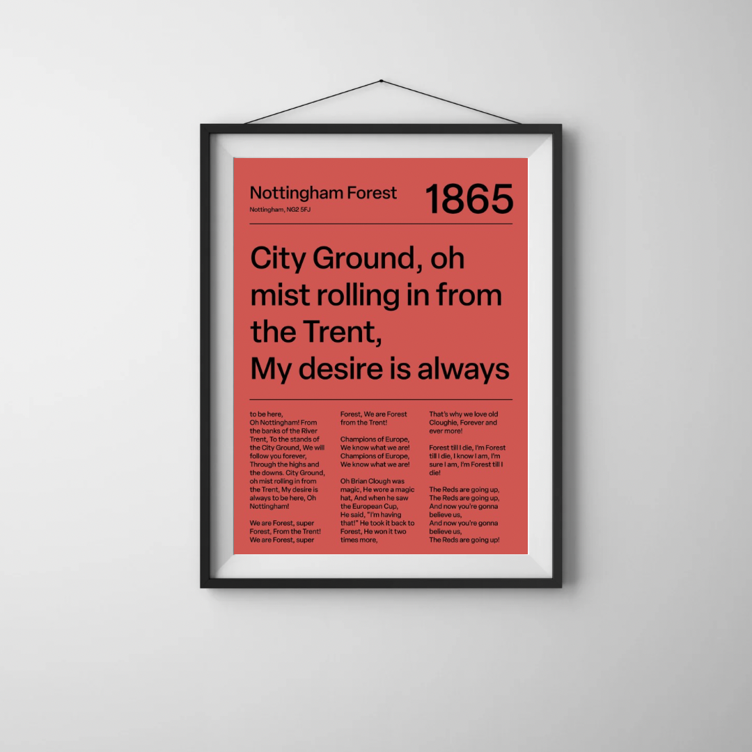 "Mull of Kintyre" Nottingham Forest F.C. Art Print (Red)