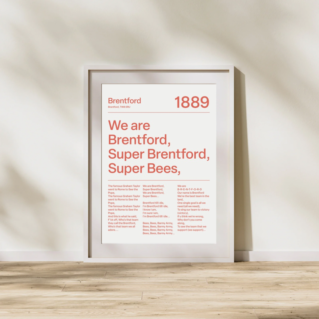"We are Brentford..." Brentford F.C. Art Print (White)