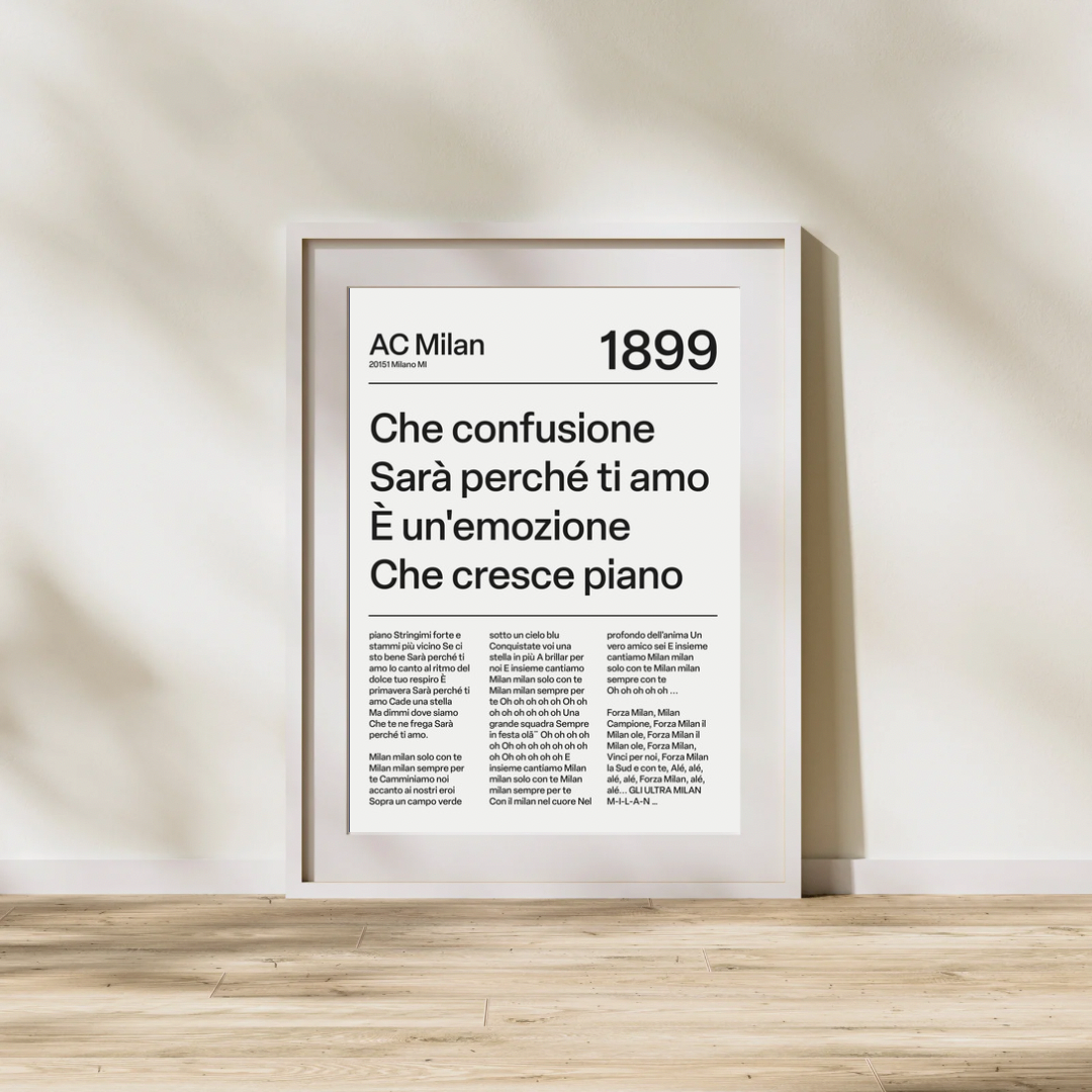 A.C. MILAN CHANTS PRINT (WHITE)