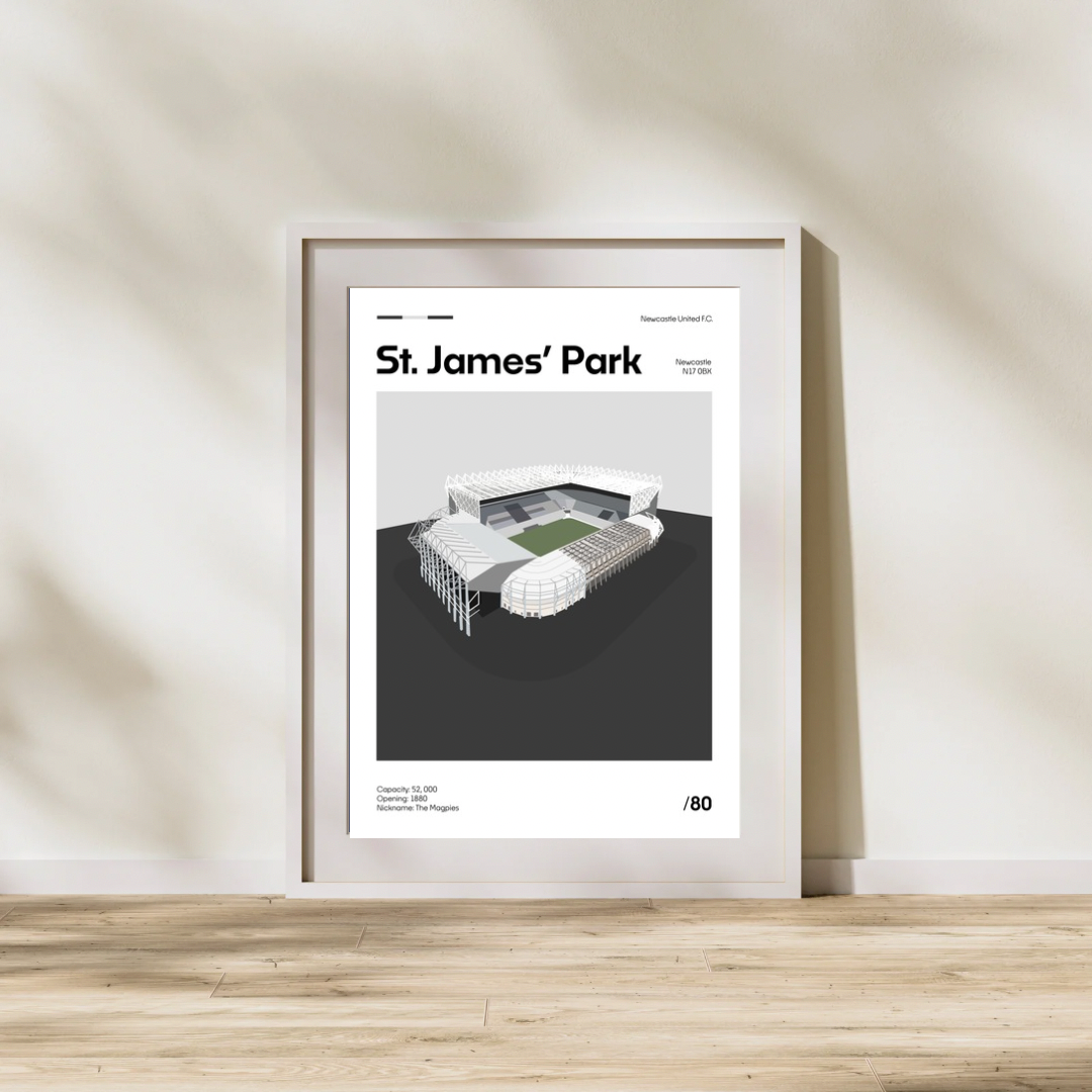 St James Park Stadium - Newcastle United FC Minimalistic Art Print