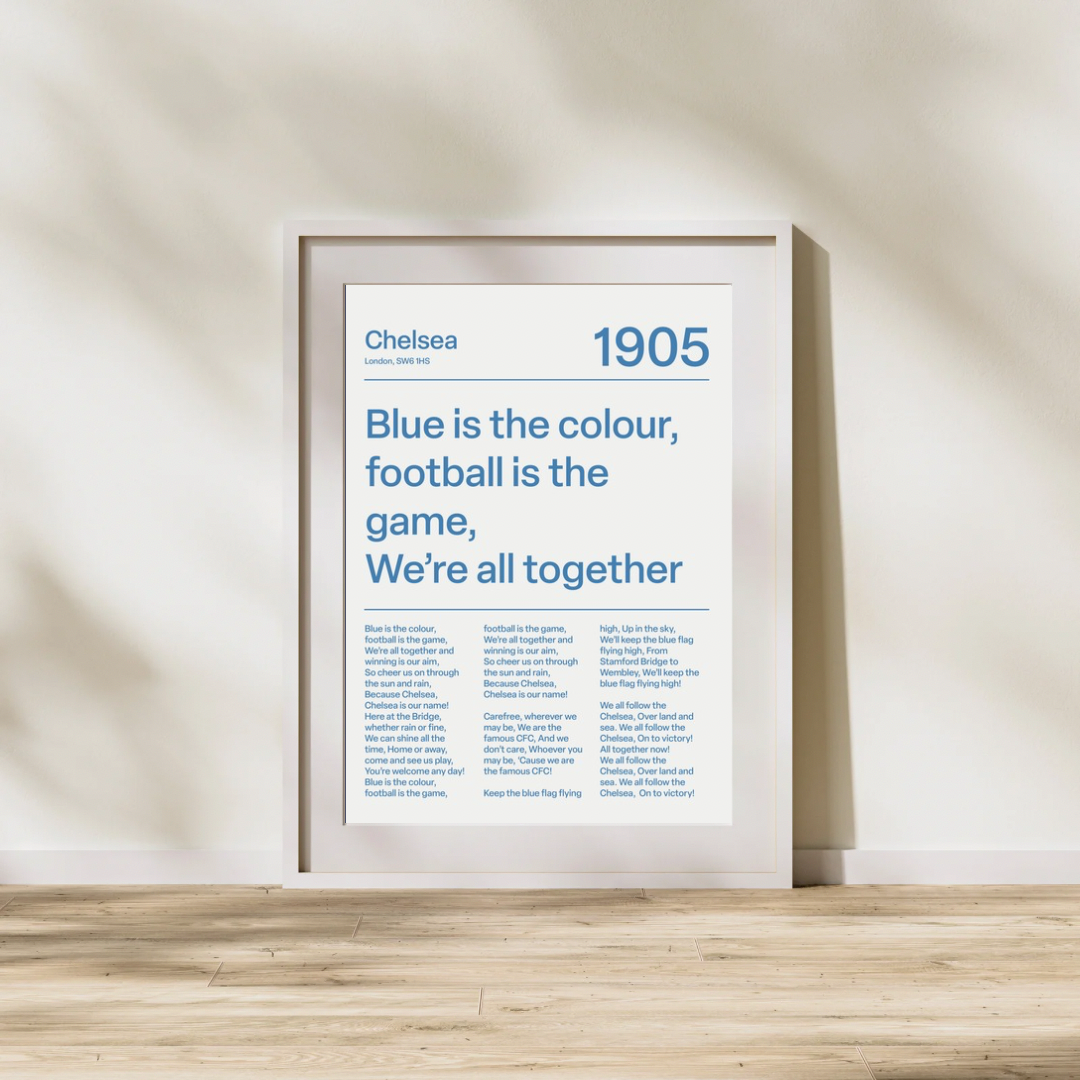 CHELSEA F.C. CHANTS PRINT (WHITE)