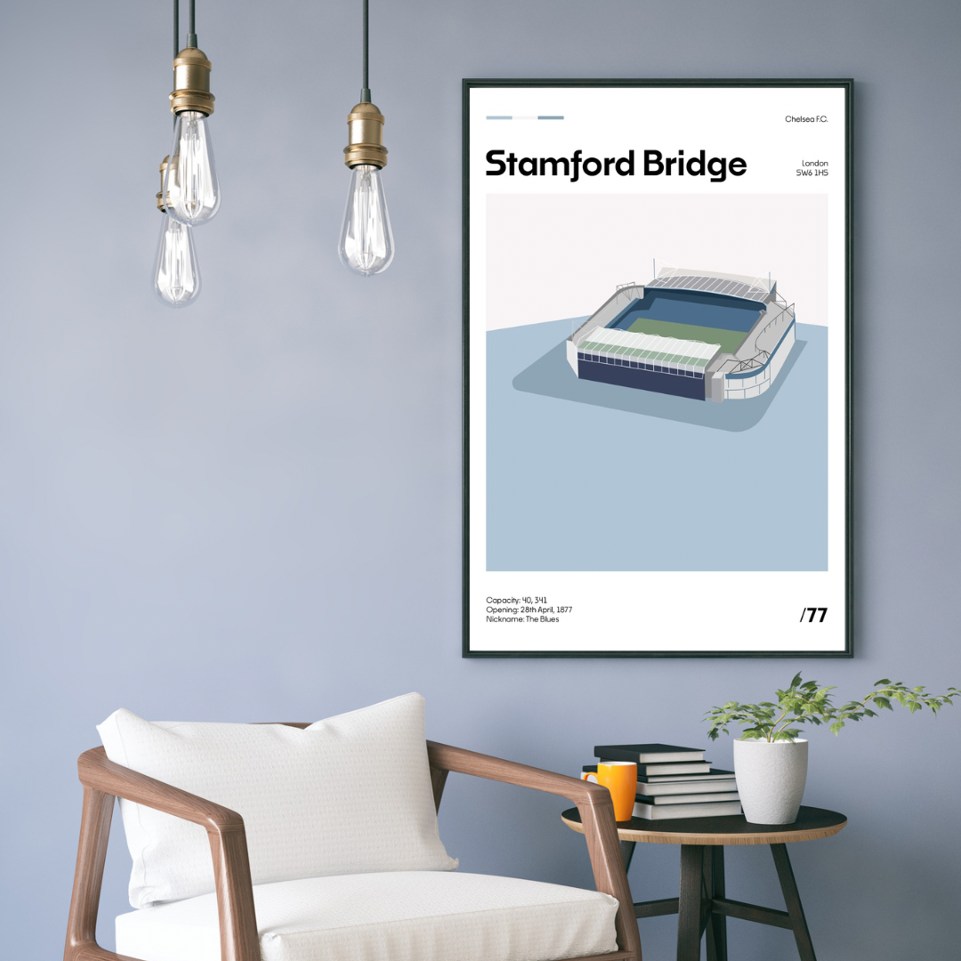 Stamford Bridge Stadium - Chelsea FC Minimalistic Art Print