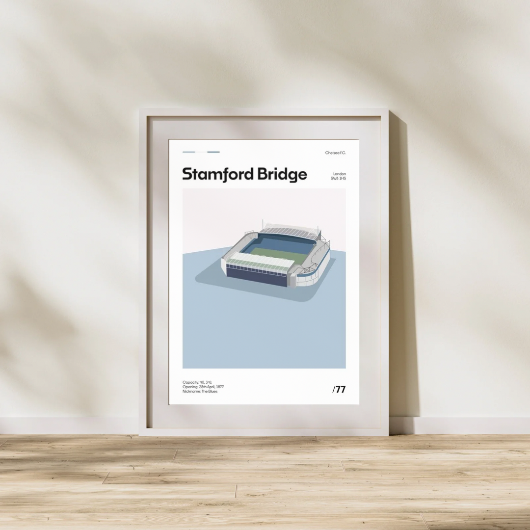 Stamford Bridge Stadium - Chelsea FC Minimalistic Art Print