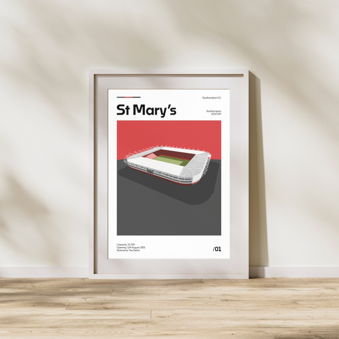 St Mary´s Stadium - Southampton FC Minimalistic Art Print