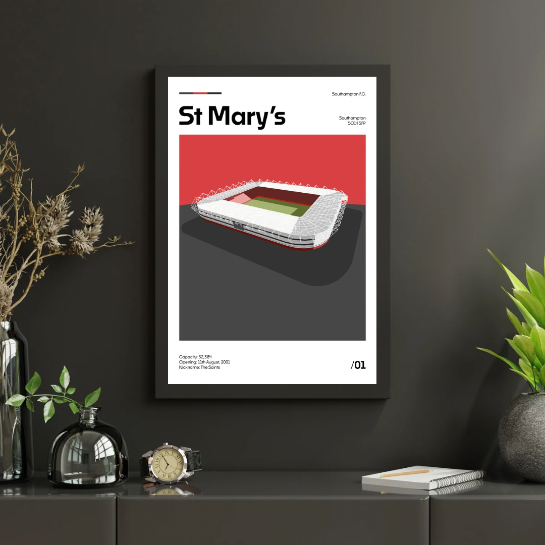 St Mary´s Stadium - Southampton FC Minimalistic Art Print