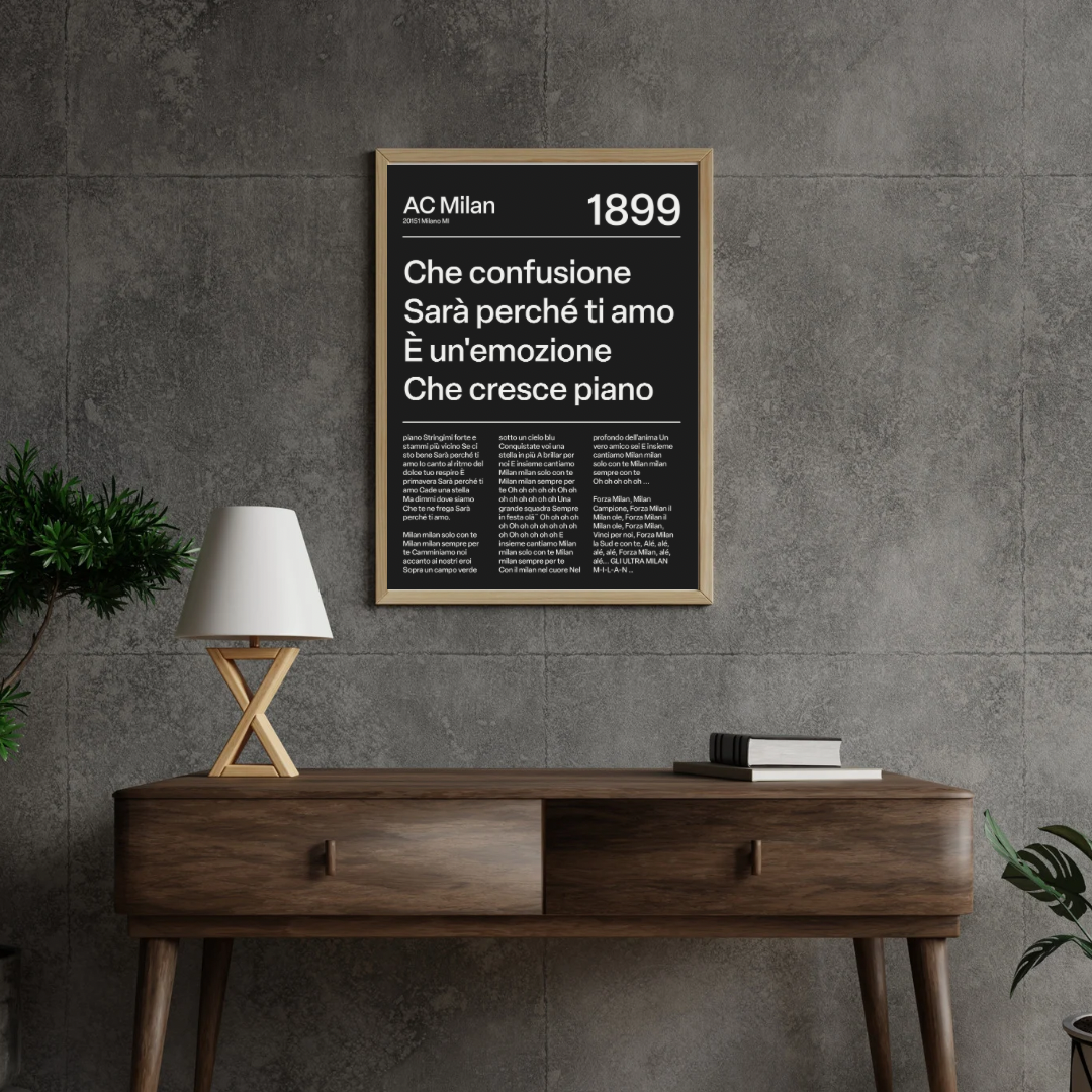 A.C. MILAN CHANTS PRINT (BLACK)