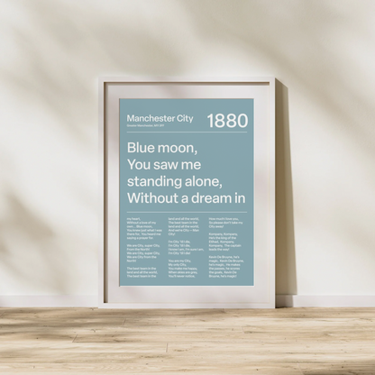 "Blue Moon" Manchester City F.C. Art Print (Blue)