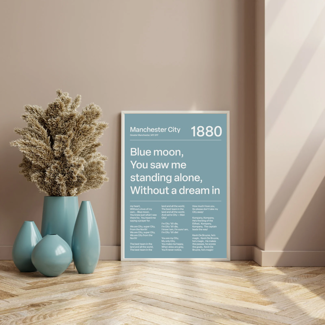 "Blue Moon" Manchester City F.C. Art Print (Blue)