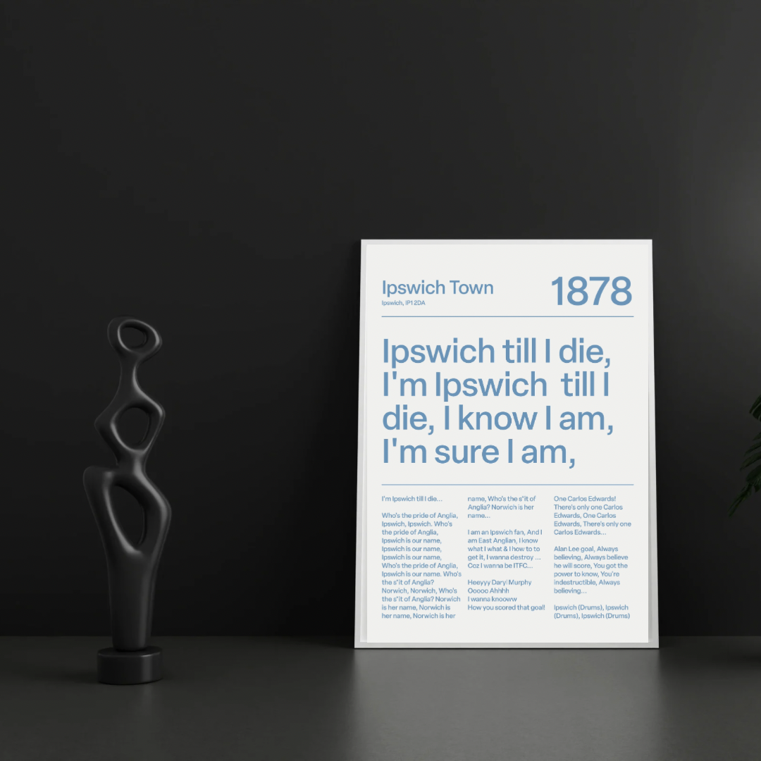 "Ipswich Till I Die" Ipswich Town F.C Art Print (White)