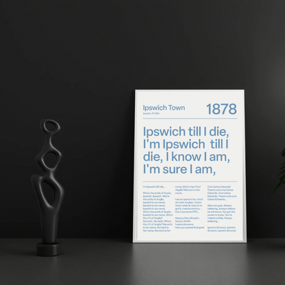"Ipswich Till I Die" Ipswich Town F.C Art Print (White)
