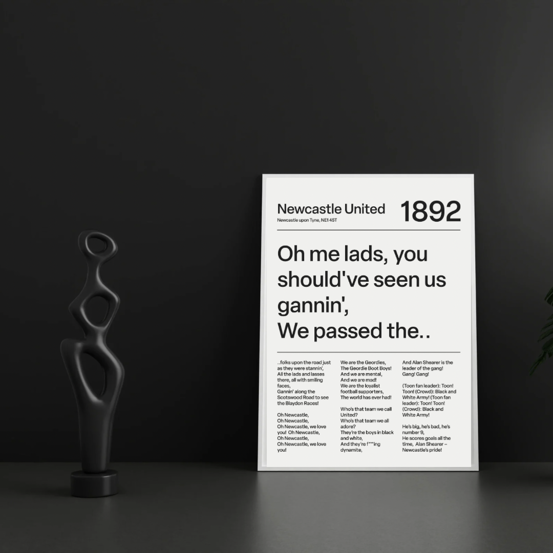 "Blaydon Races" Newcastle United F.C. Art Print (White)