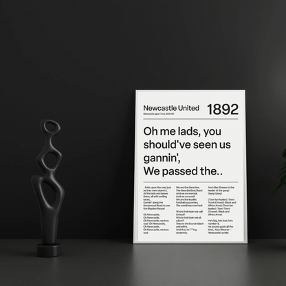 "Blaydon Races" Newcastle United F.C. Art Print (White)