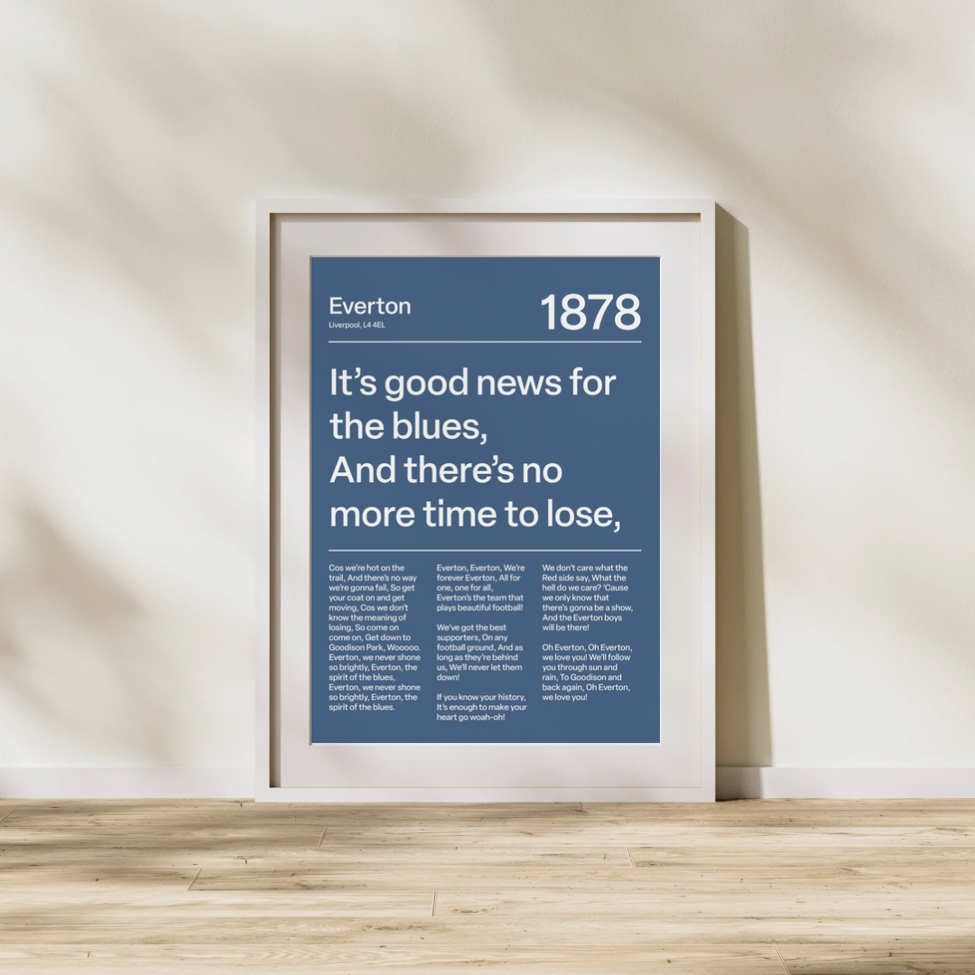 EVERTON F.C. CHANTS PRINT (NAVY)