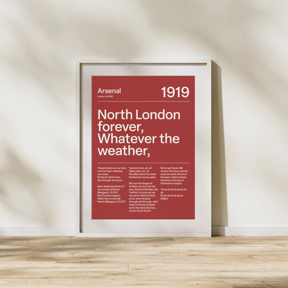 "North London Forever" Arsenal F.C (Red)