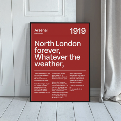 "North London Forever" Arsenal F.C (Red)