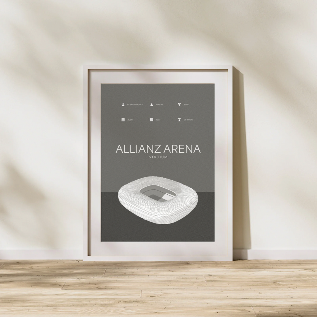 Allianz Arena - Bayern Munich Black & White Art Print