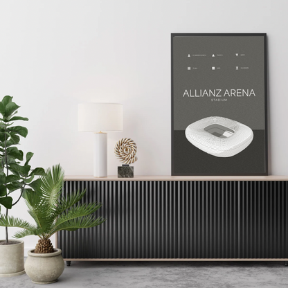 Allianz Arena - Bayern Munich Black & White Art Print