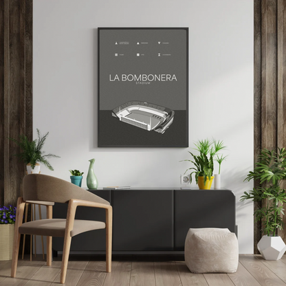 La Bombonera - Boca Juniors Black & White Art Print