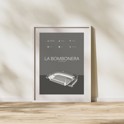 La Bombonera - Boca Juniors Black & White Art Print