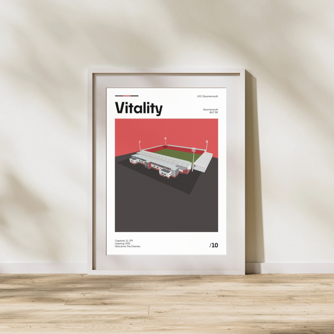 Vitality Stadium - AFC Bournemouth Minimalistic Art Print