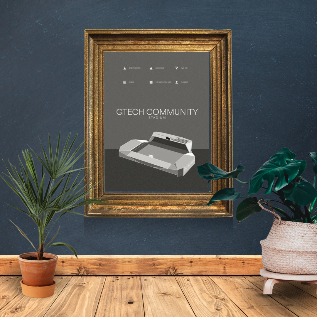 Gtech Community Stadium - Brentford FC Black & White Art Print