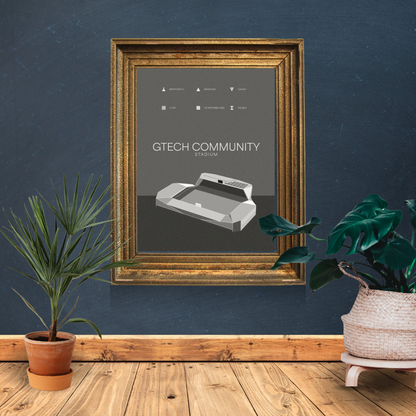 Gtech Community Stadium - Brentford FC Black & White Art Print