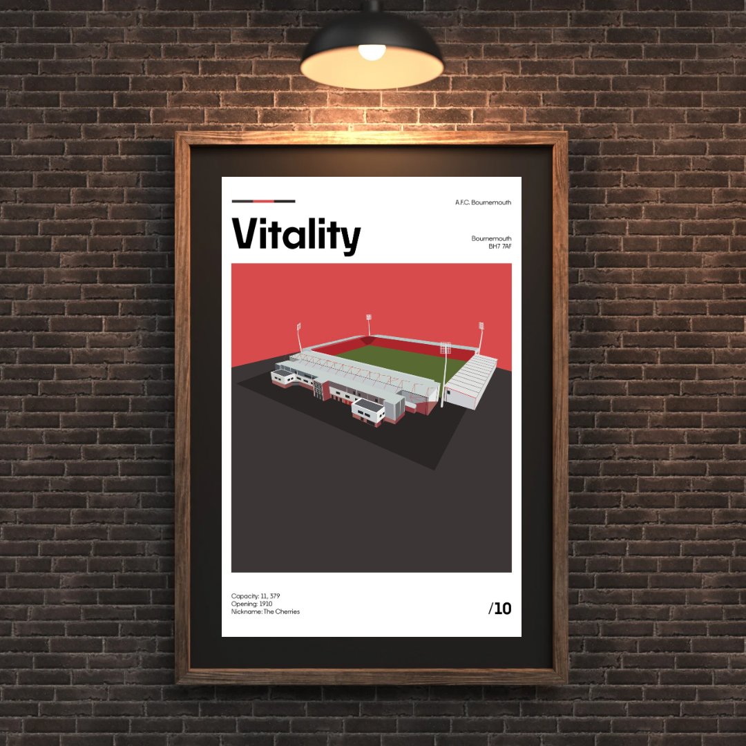 Vitality Stadium - AFC Bournemouth Minimalistic Art Print