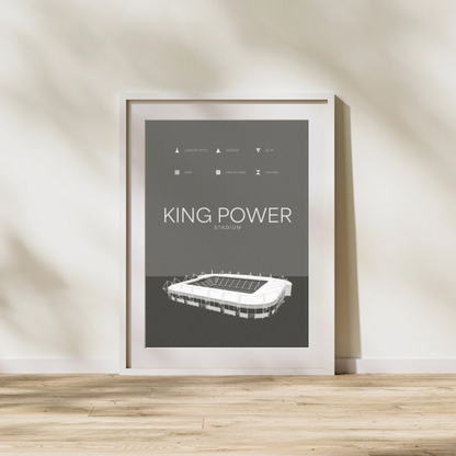 King Power Stadium - Leicester City FC Black and White Art Print