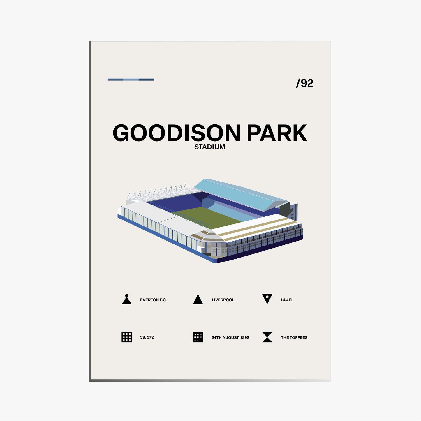 Goodison Park Stadium - Everton FC Simple Art Print
