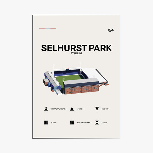 Selhurst Park Stadium - Crystal Palace FC Simple Art Print