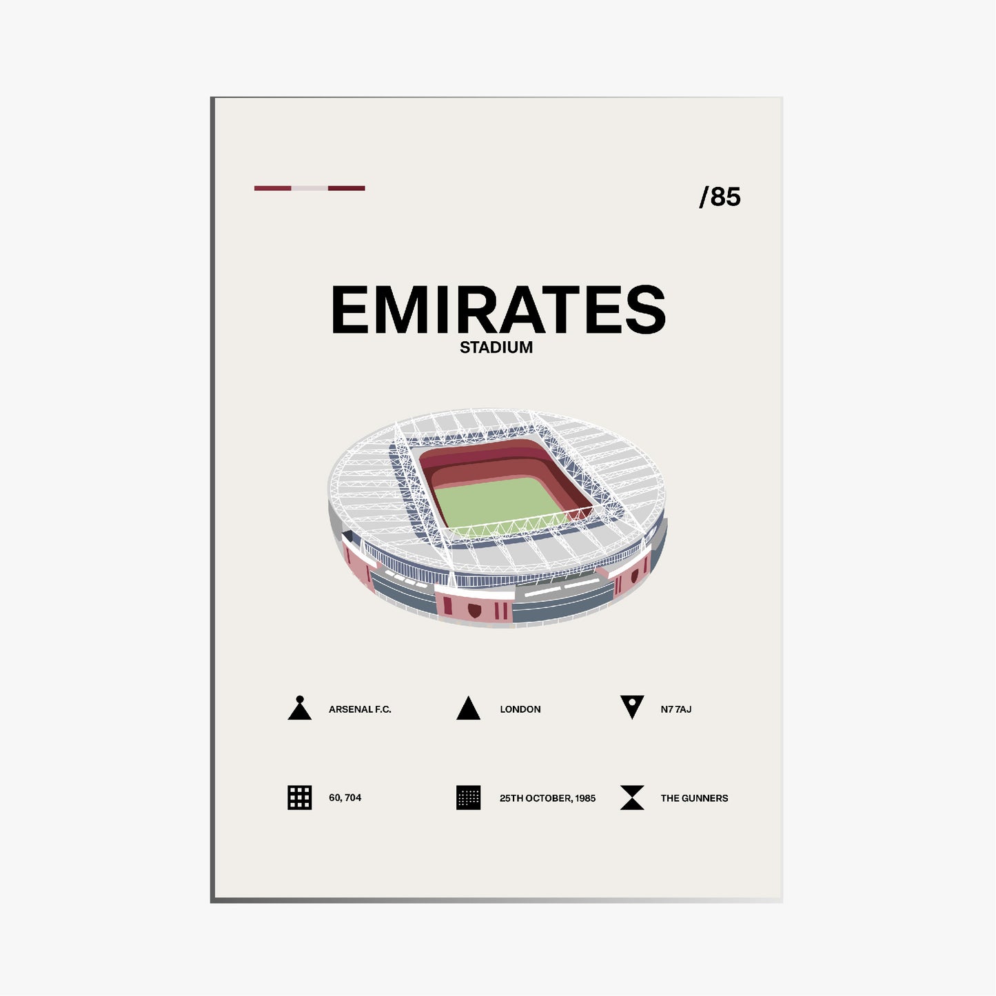 Emirates Stadium - Arsenal FC Simple Art Print