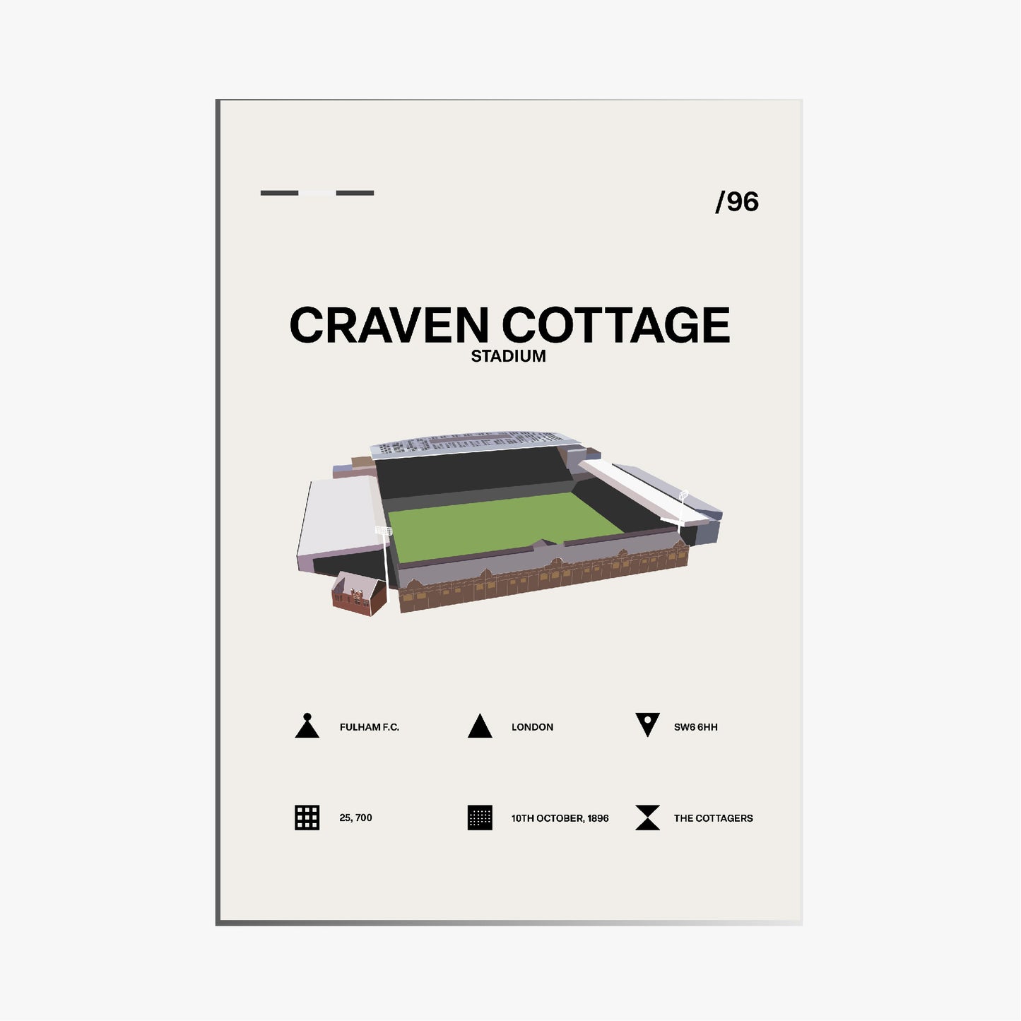 Craven Cottage Stadium - Fulham FC Simple Art Print