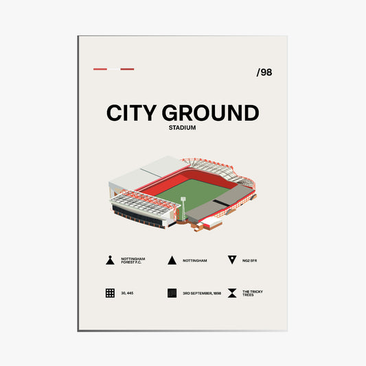 City Ground Stadium - Nottingham Forest FC Simple Art Print