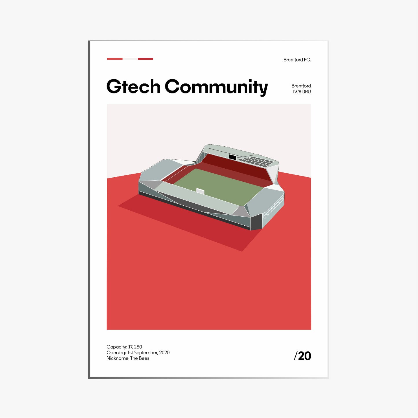 Gtech Community Stadium - Brentford FC Minimalistic Art Print
