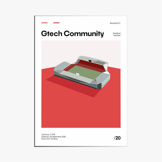 Gtech Community Stadium - Brentford FC Minimalistic Art Print